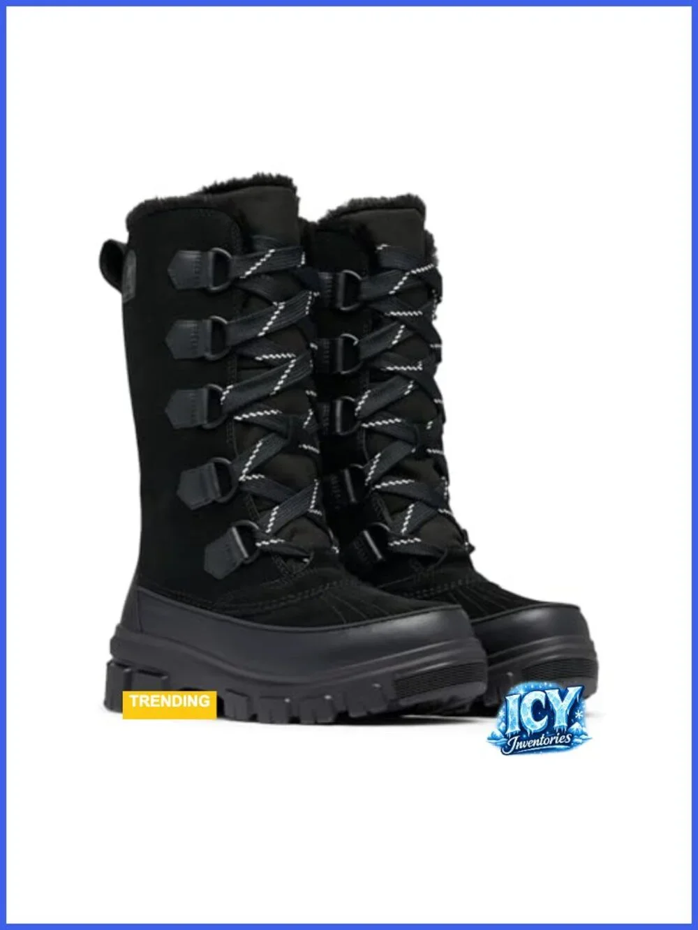 Waterproof Suede Snow Boots with Faux Fur Collar, 200g Insulation